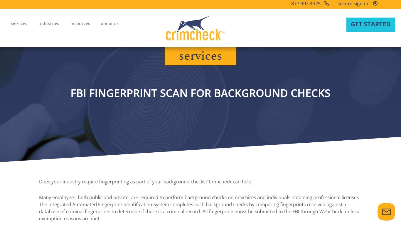 FBI Fingerprint Scan for Pre-Employment | Background Checks - Crimcheck